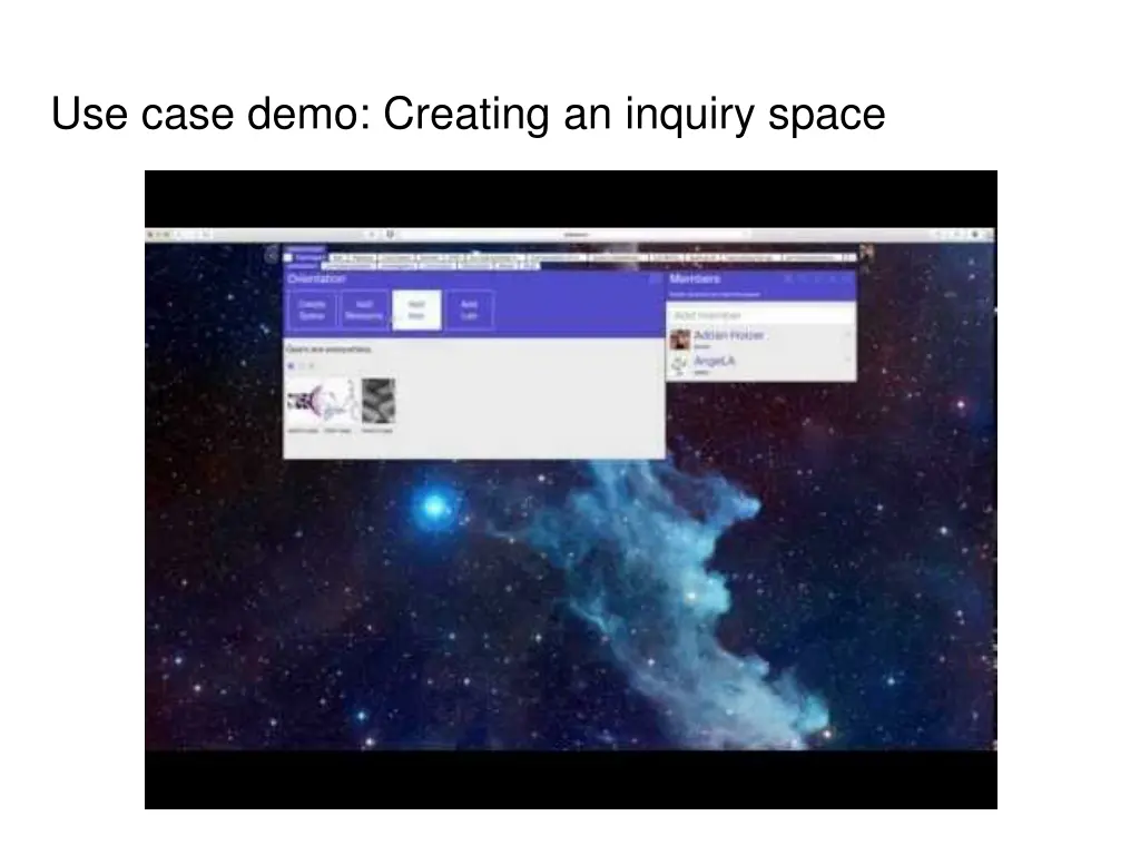 use case demo creating an inquiry space