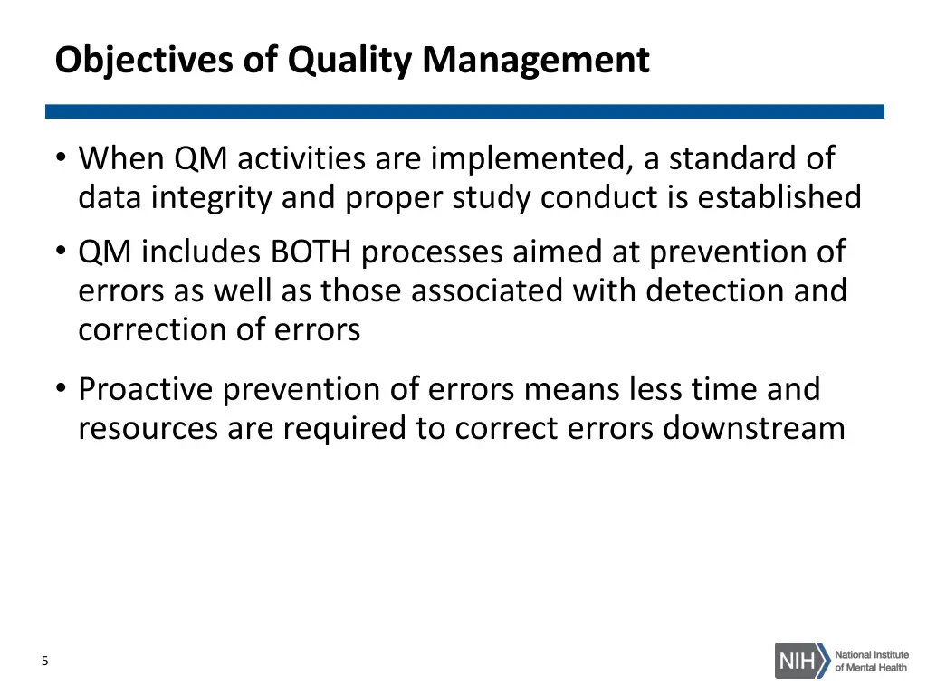 objectives of quality management