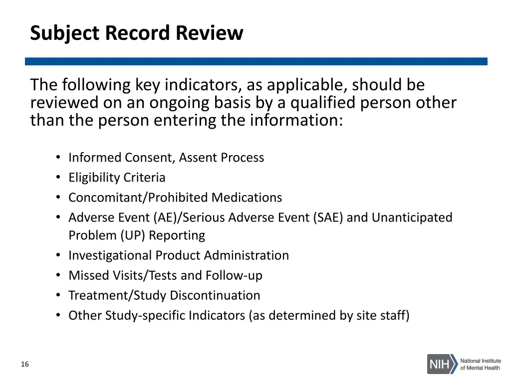 subject record review