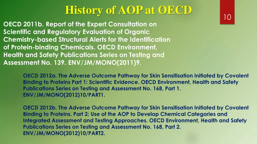 history of aop at oecd 1