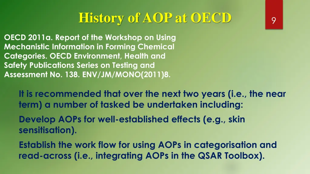 history of aop at oecd