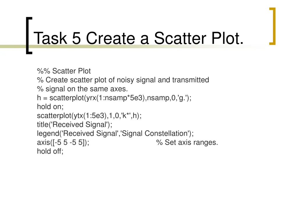 task 5 create a scatter plot