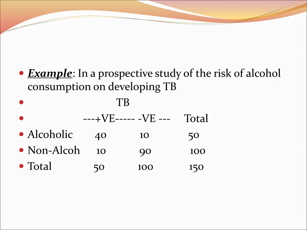 example in a prospective study of the risk