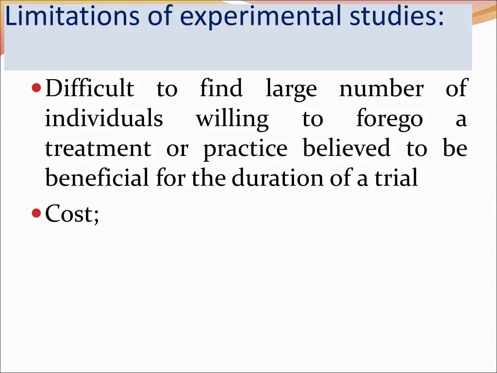 limitations of experimental studies 1