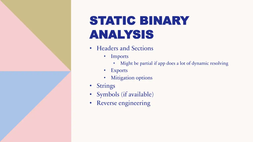 static binary static binary analysis analysis