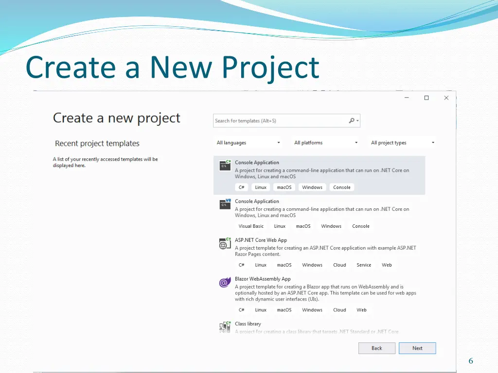 create a new project 1