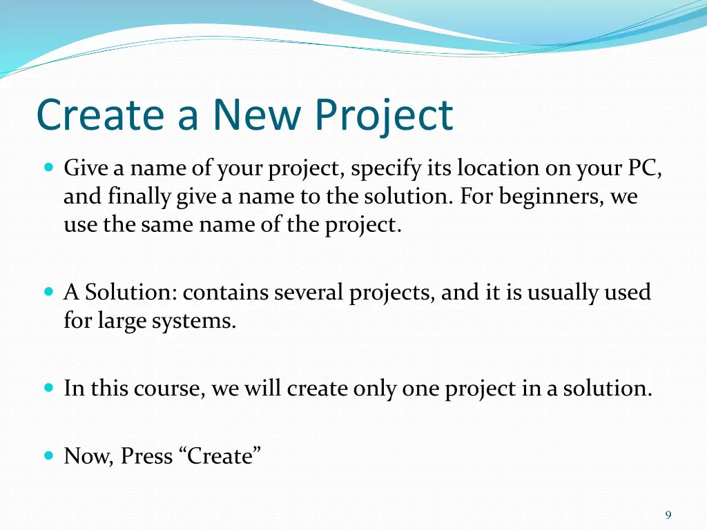 create a new project 4