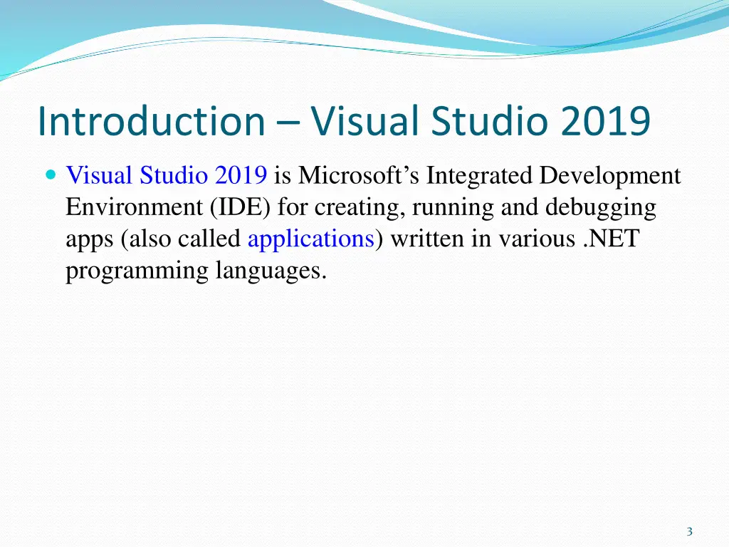 introduction visual studio 2019