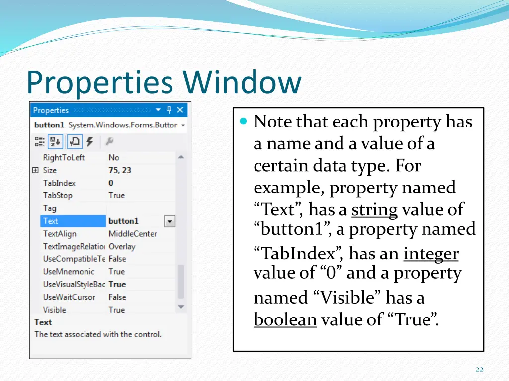 properties window 5