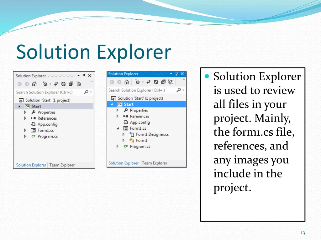 solution explorer