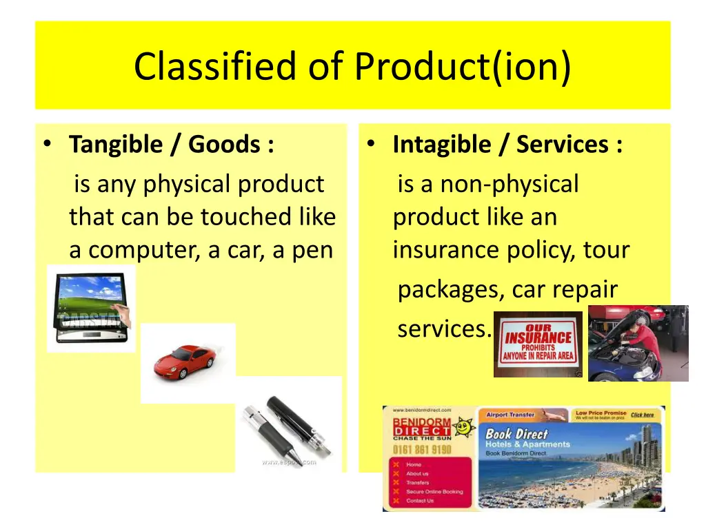 classified of product ion