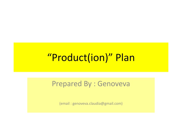 product ion plan