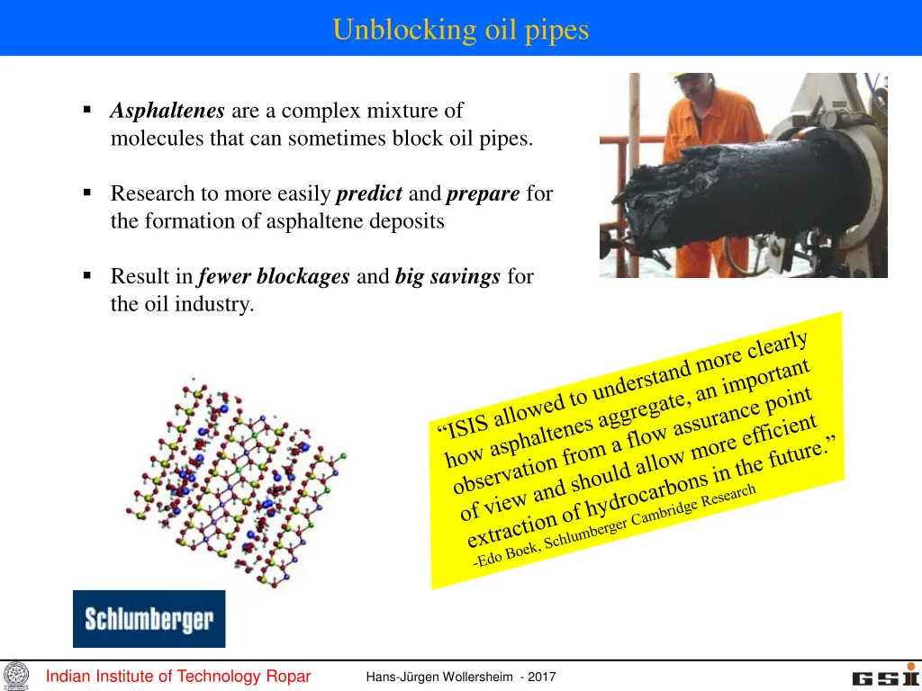 unblocking oil pipes