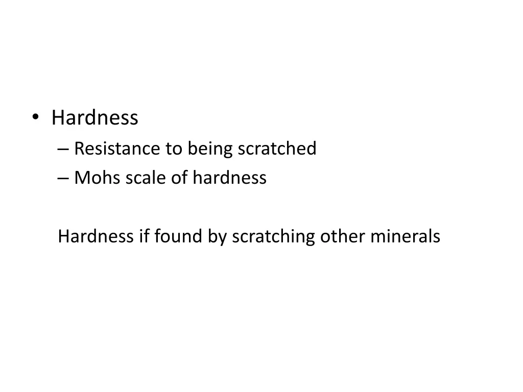 hardness resistance to being scratched mohs scale