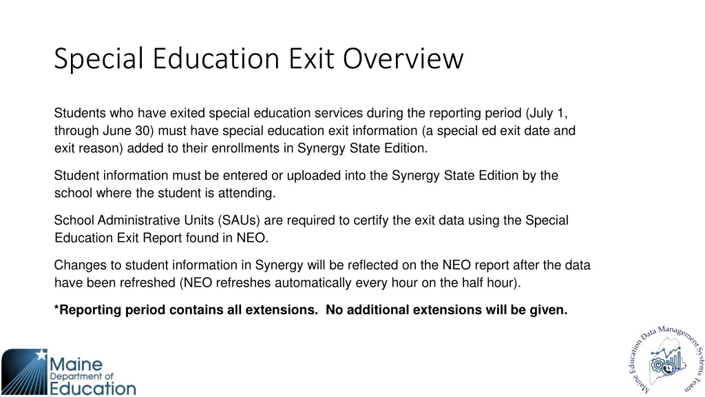 special education exit overview