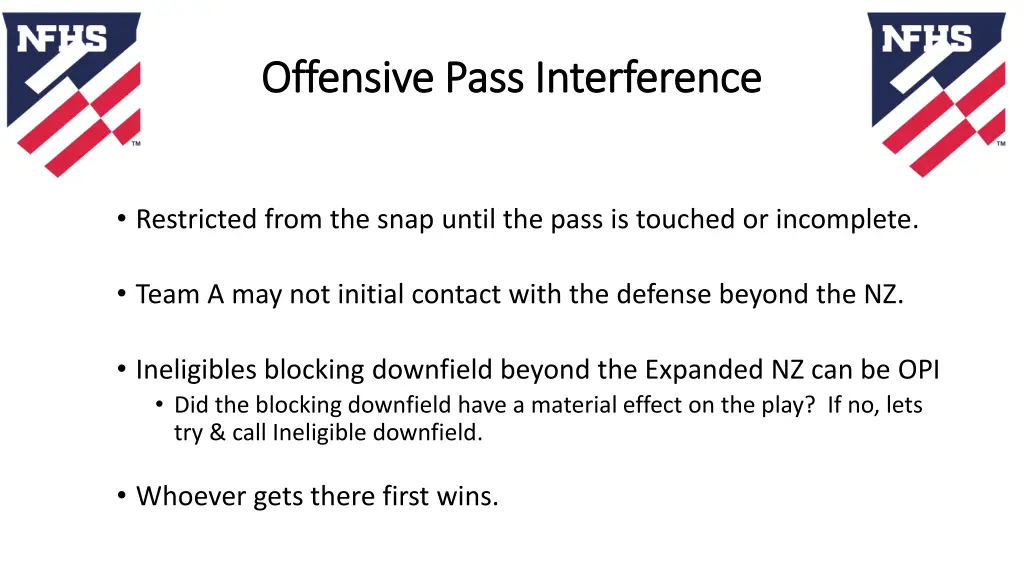 offensive pass interference offensive pass