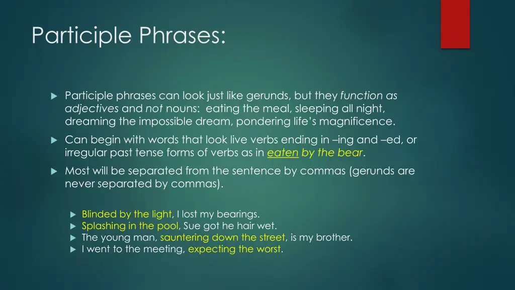 participle phrases