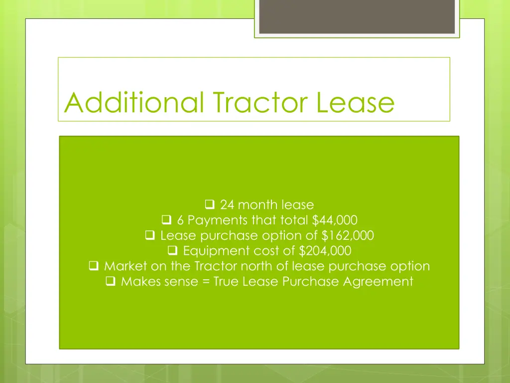 additional tractor lease 3