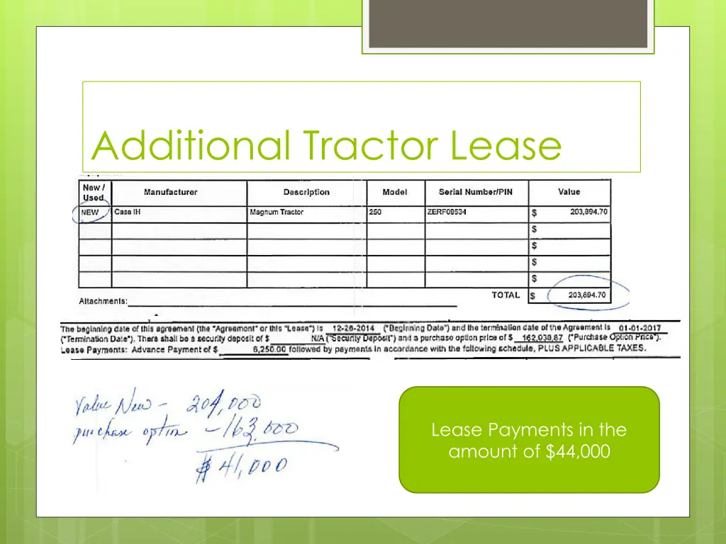 additional tractor lease