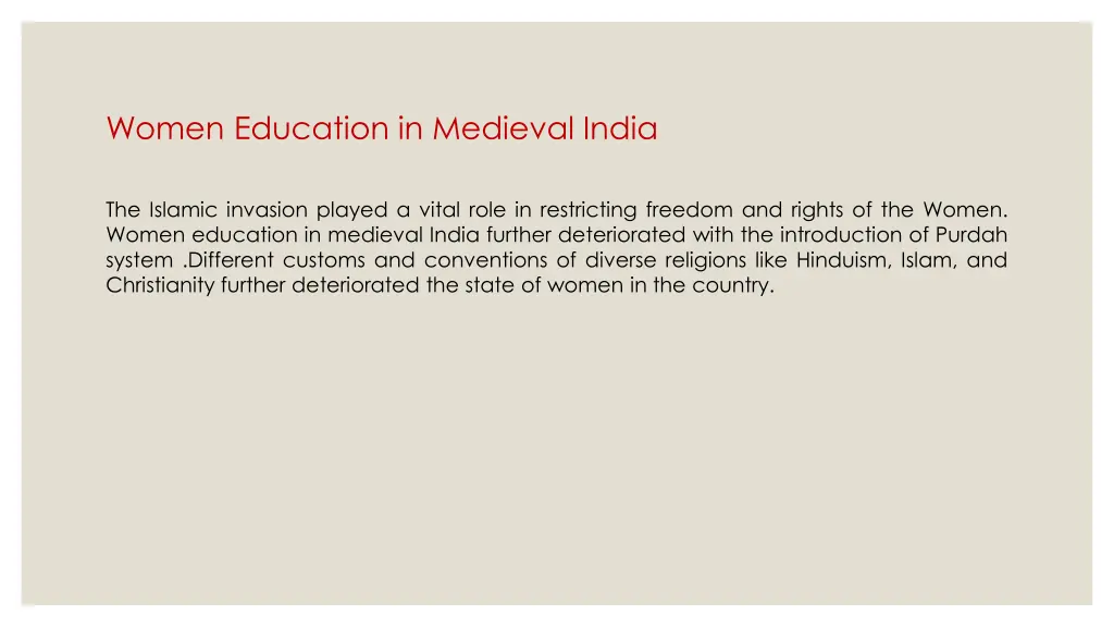 women education in medieval india