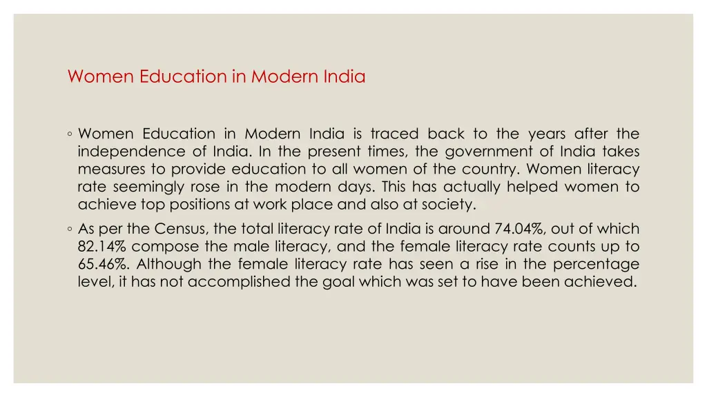 women education in modern india