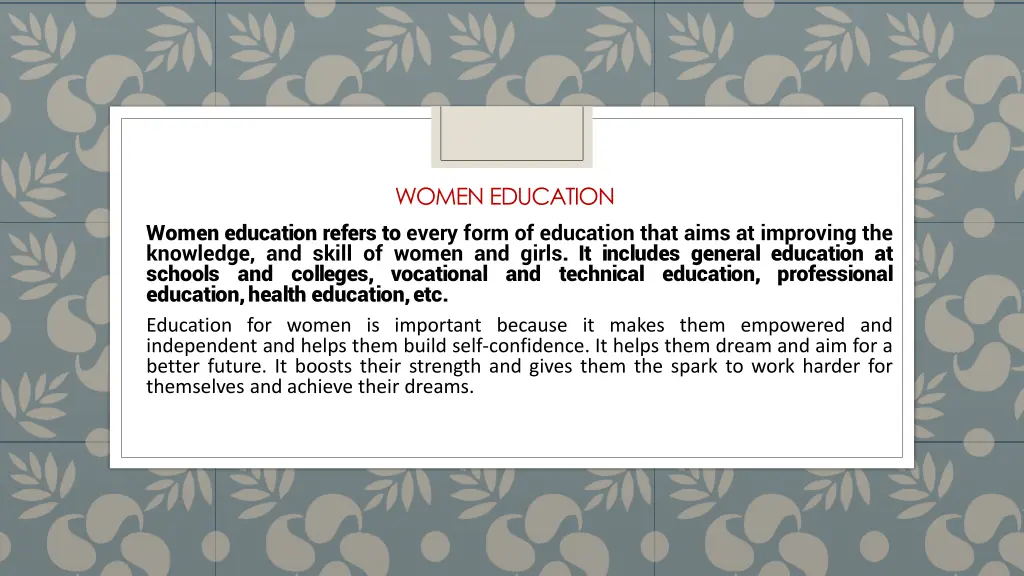 women education