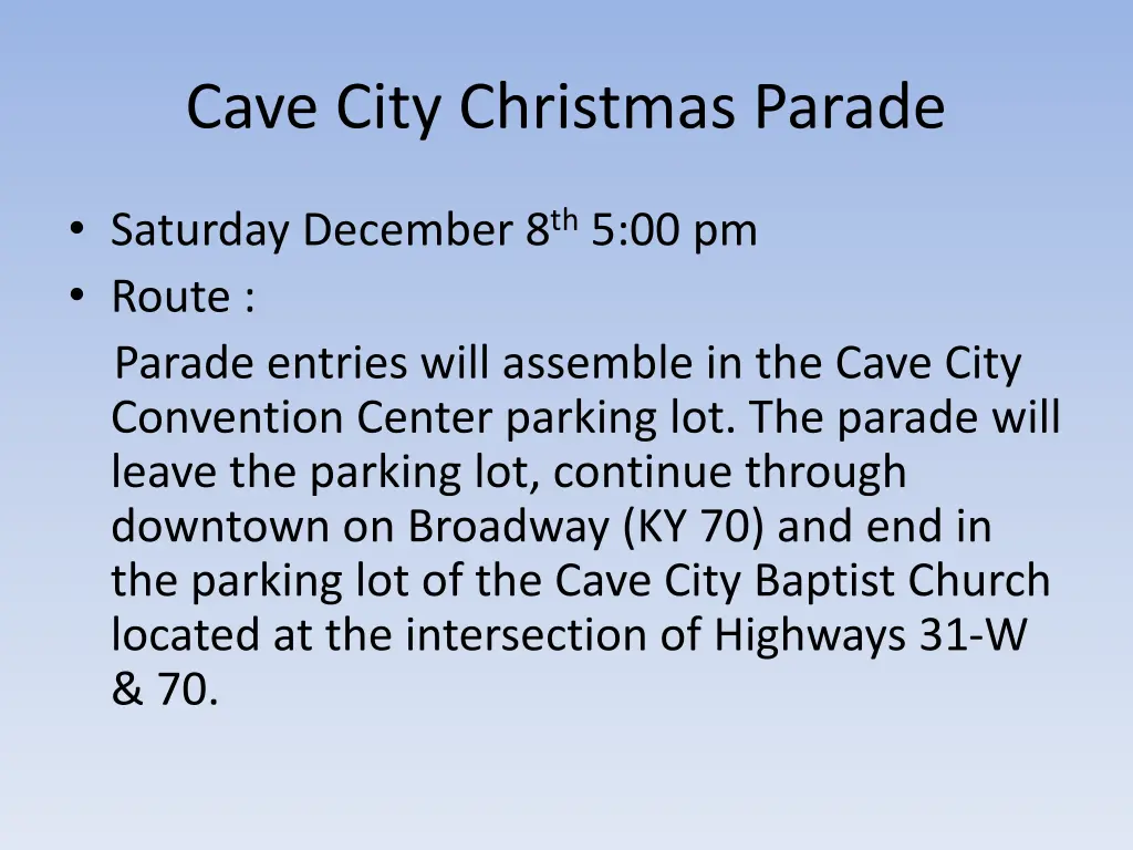 cave city christmas parade