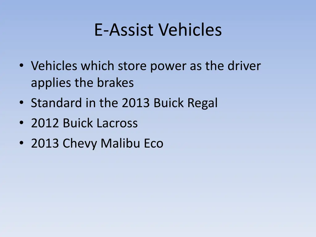 e assist vehicles