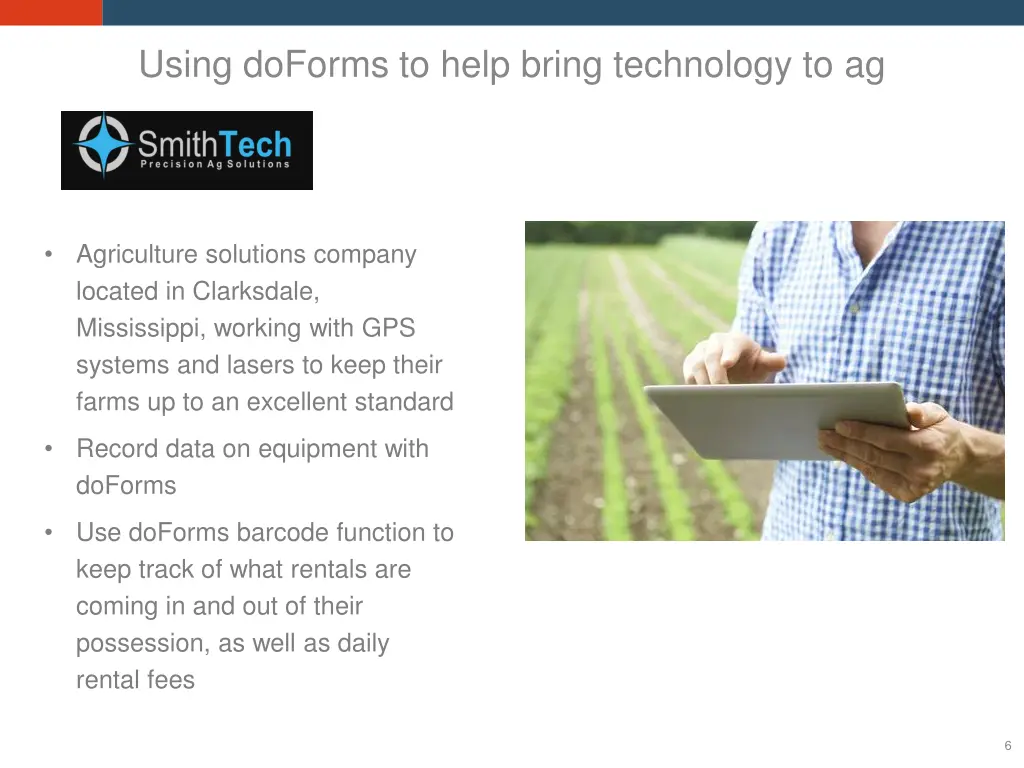 using doforms to help bring technology to ag