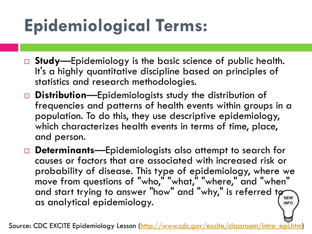 epidemiological terms