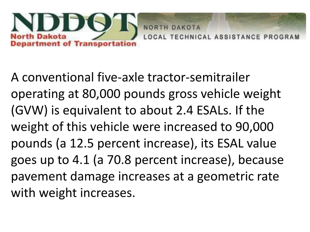 a conventional five axle tractor semitrailer