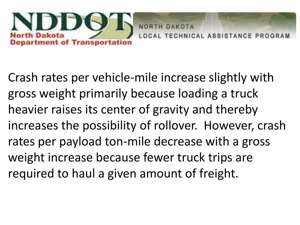 crash rates per vehicle mile increase slightly