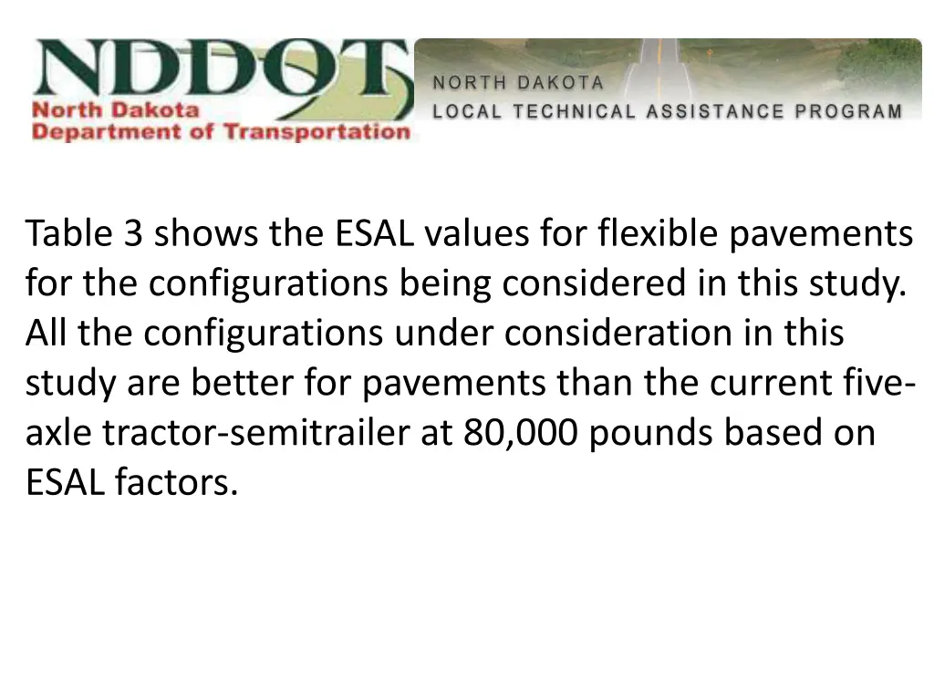 table 3 shows the esal values for flexible