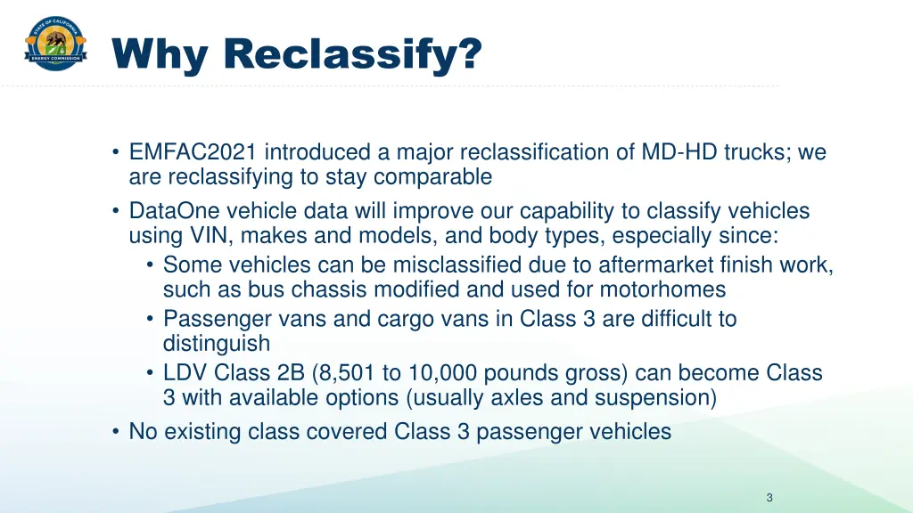 why reclassify