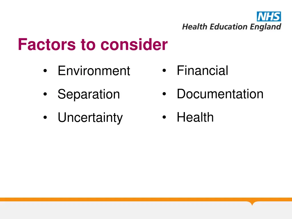 factors to consider