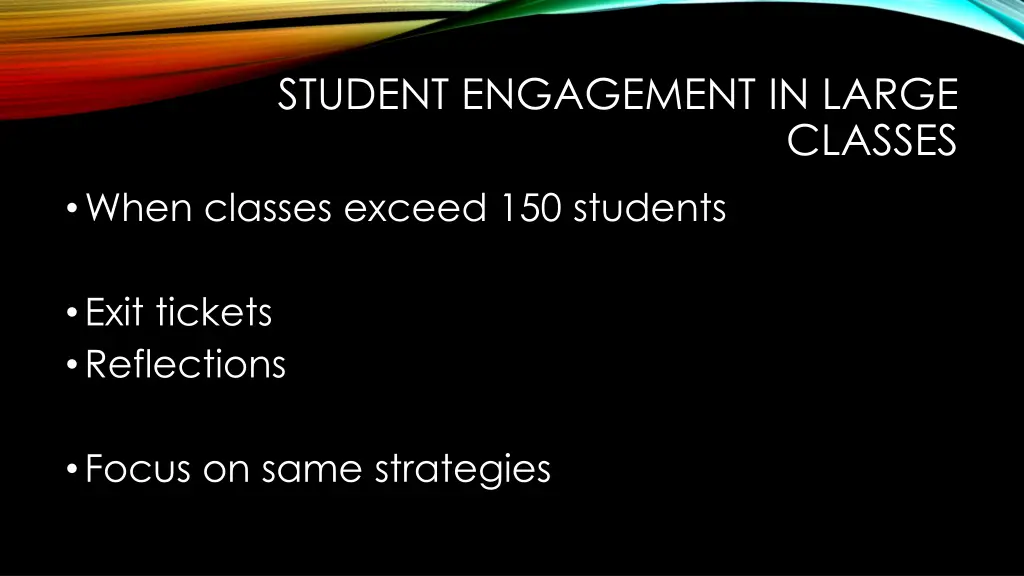 student engagement in large