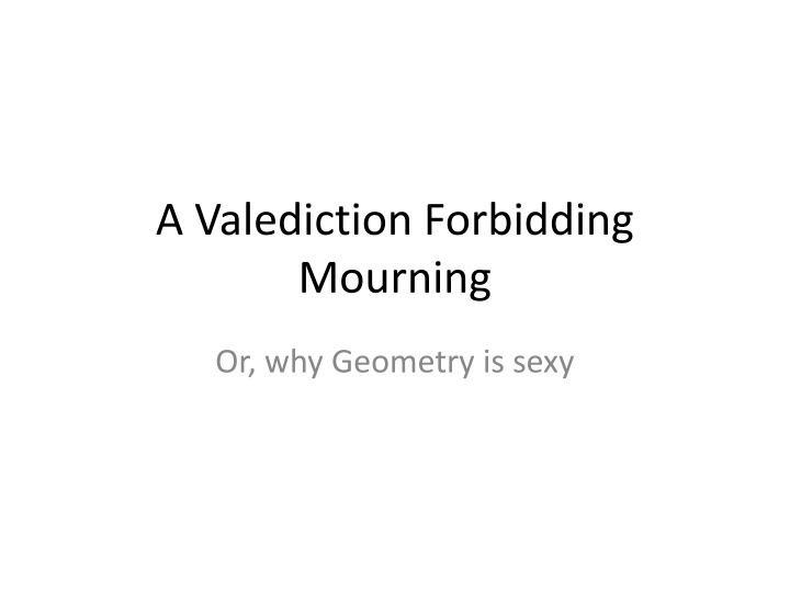 a valediction forbidding mourning