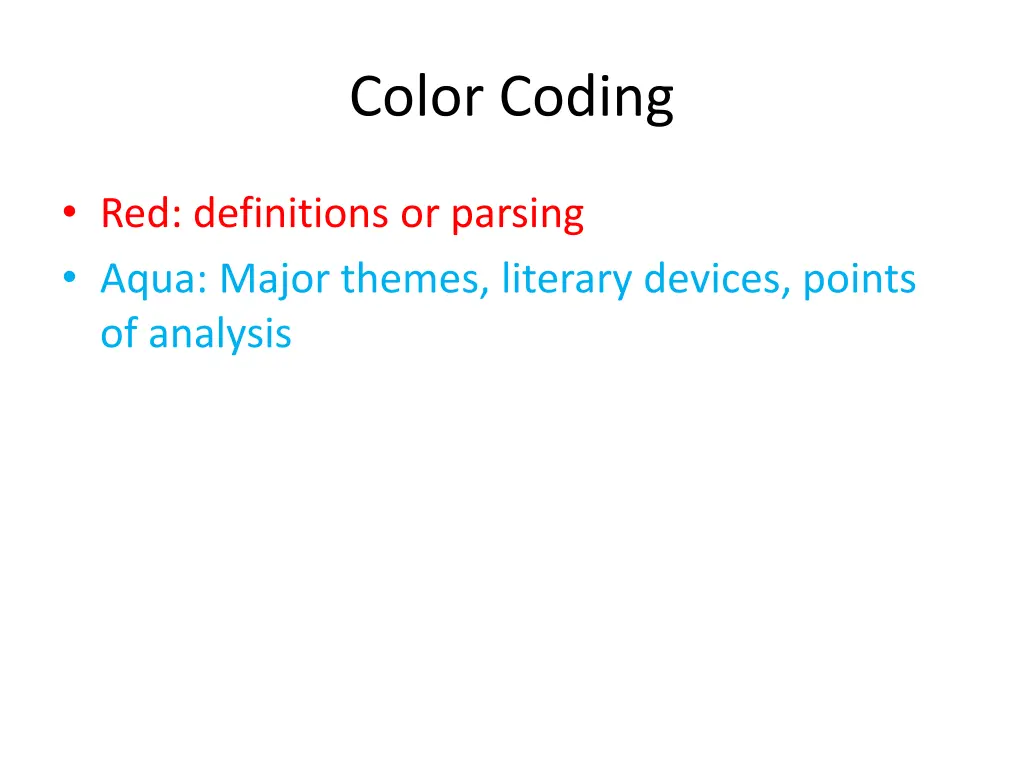 color coding