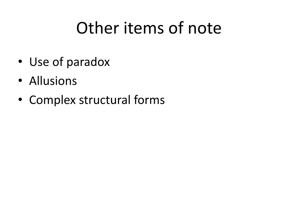 other items of note