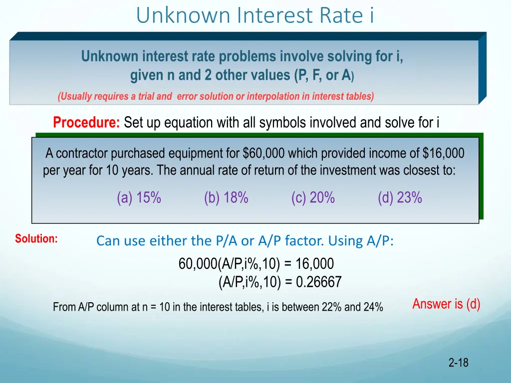 unknown interest rate i