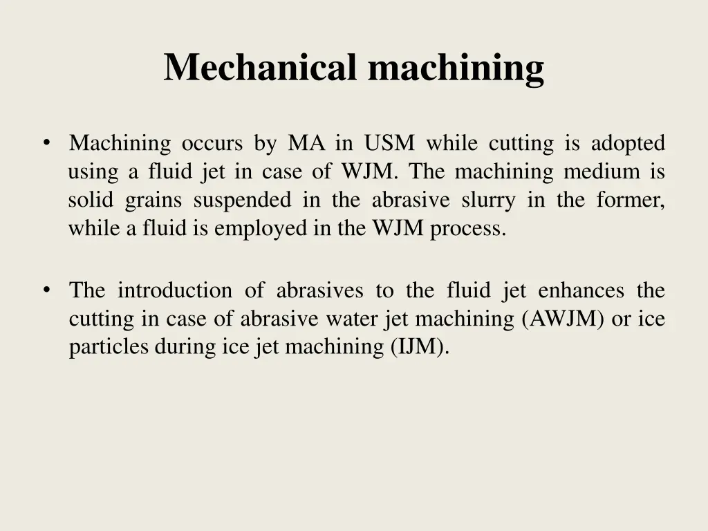 mechanical machining