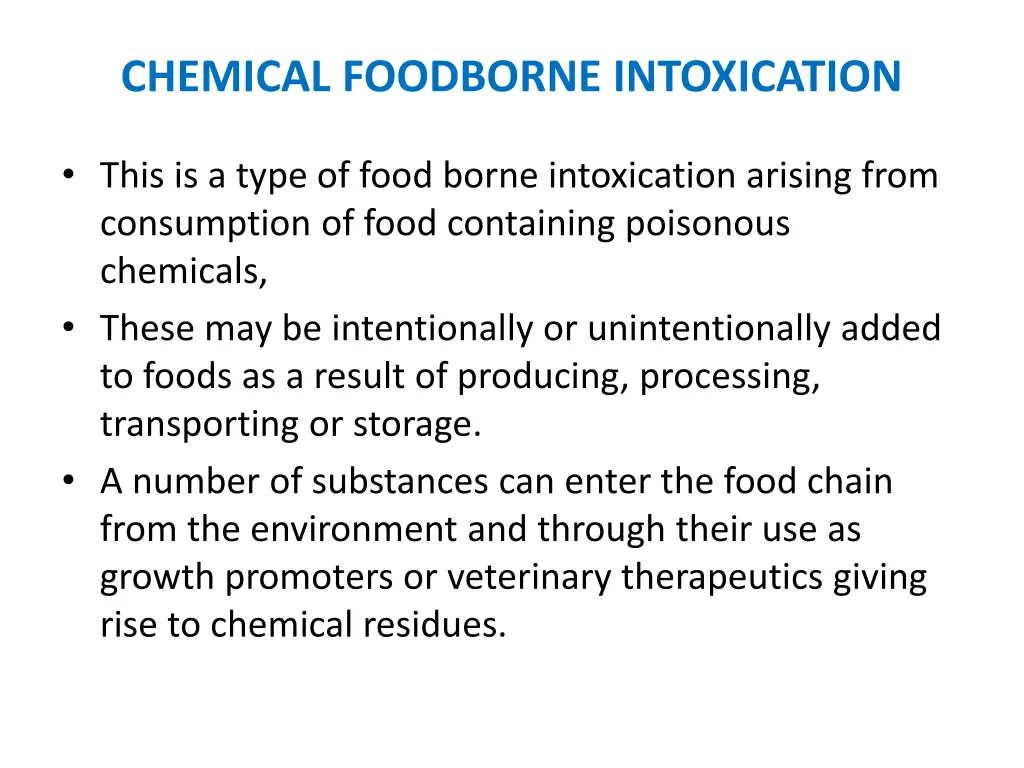 chemical foodborne intoxication