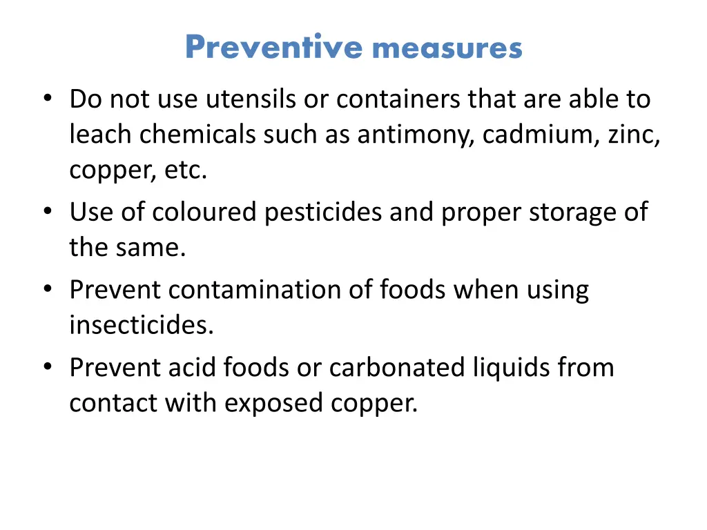 preventive measures do not use utensils