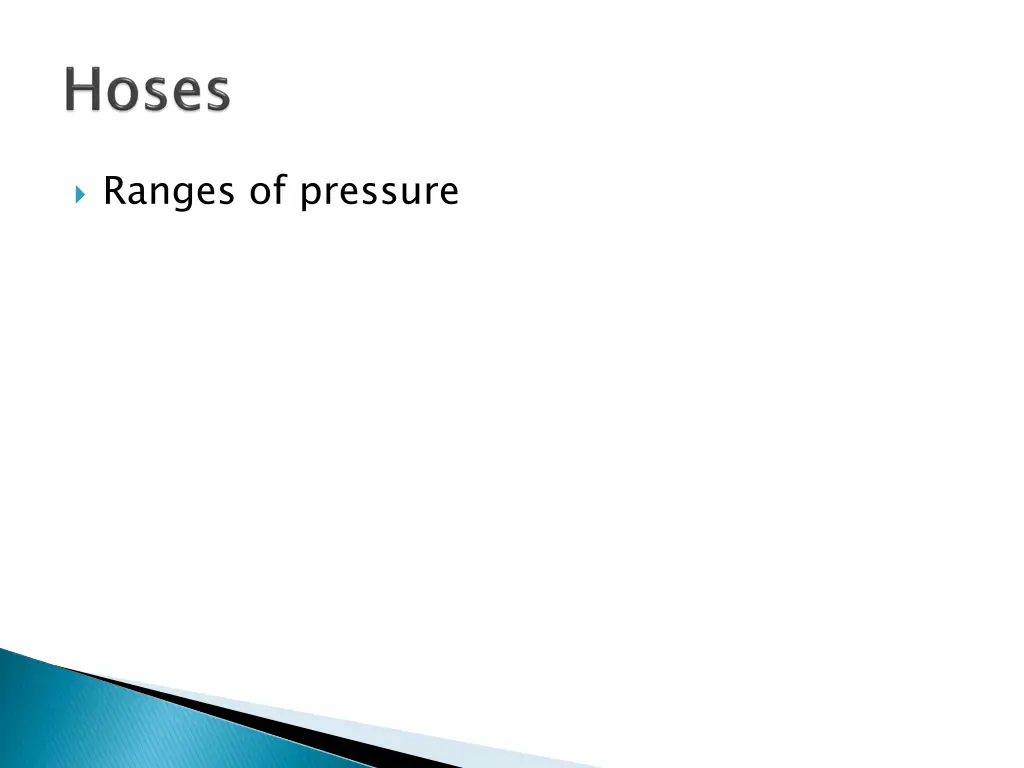 ranges of pressure