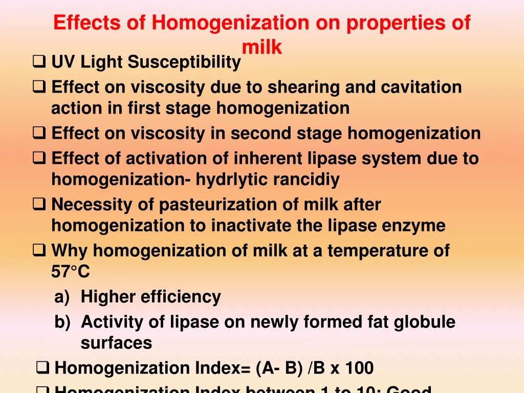 effects of homogenization on properties of milk