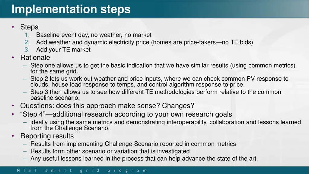 implementation steps