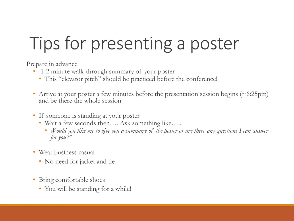 tips for presenting a poster