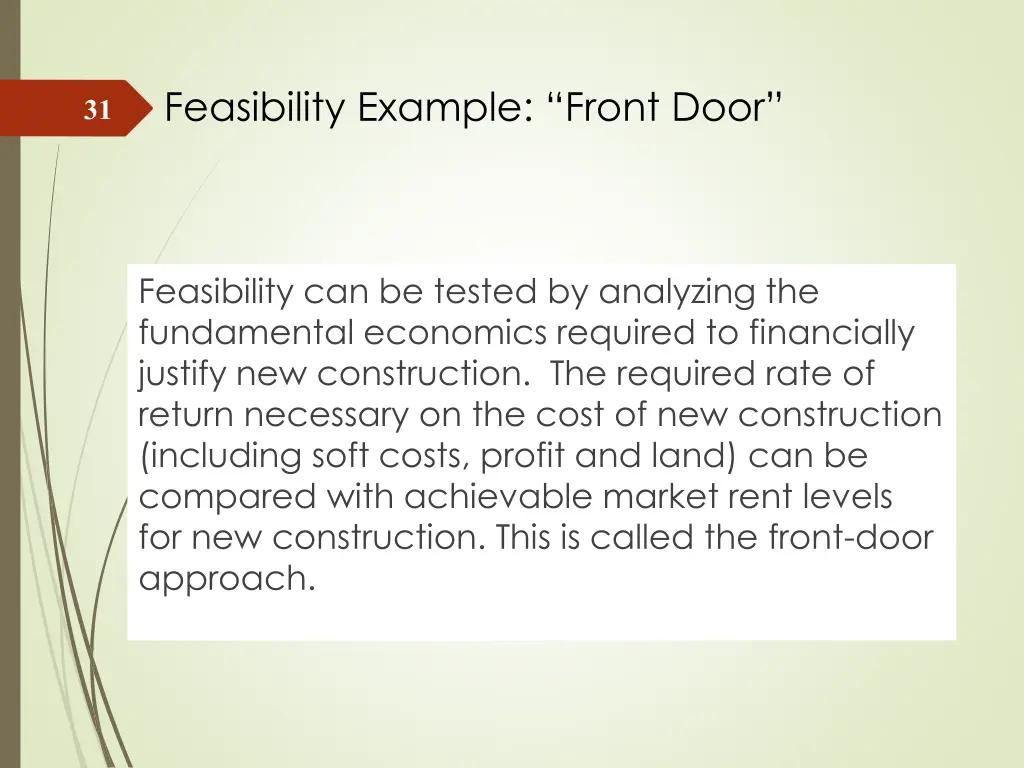 feasibility example front door