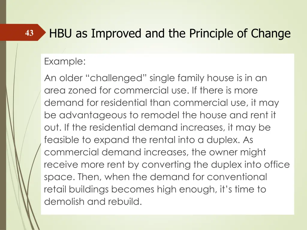 hbu as improved and the principle of change