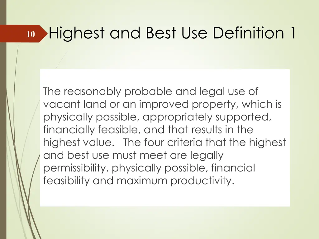 highest and best use definition 1